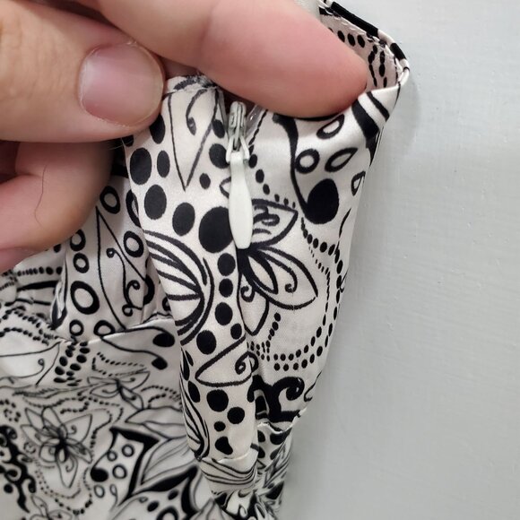 Bebe Women's Y2K 2000s White Black Artsy Floral Print Silk Braided Strap Cami S - Picture 3 of 7